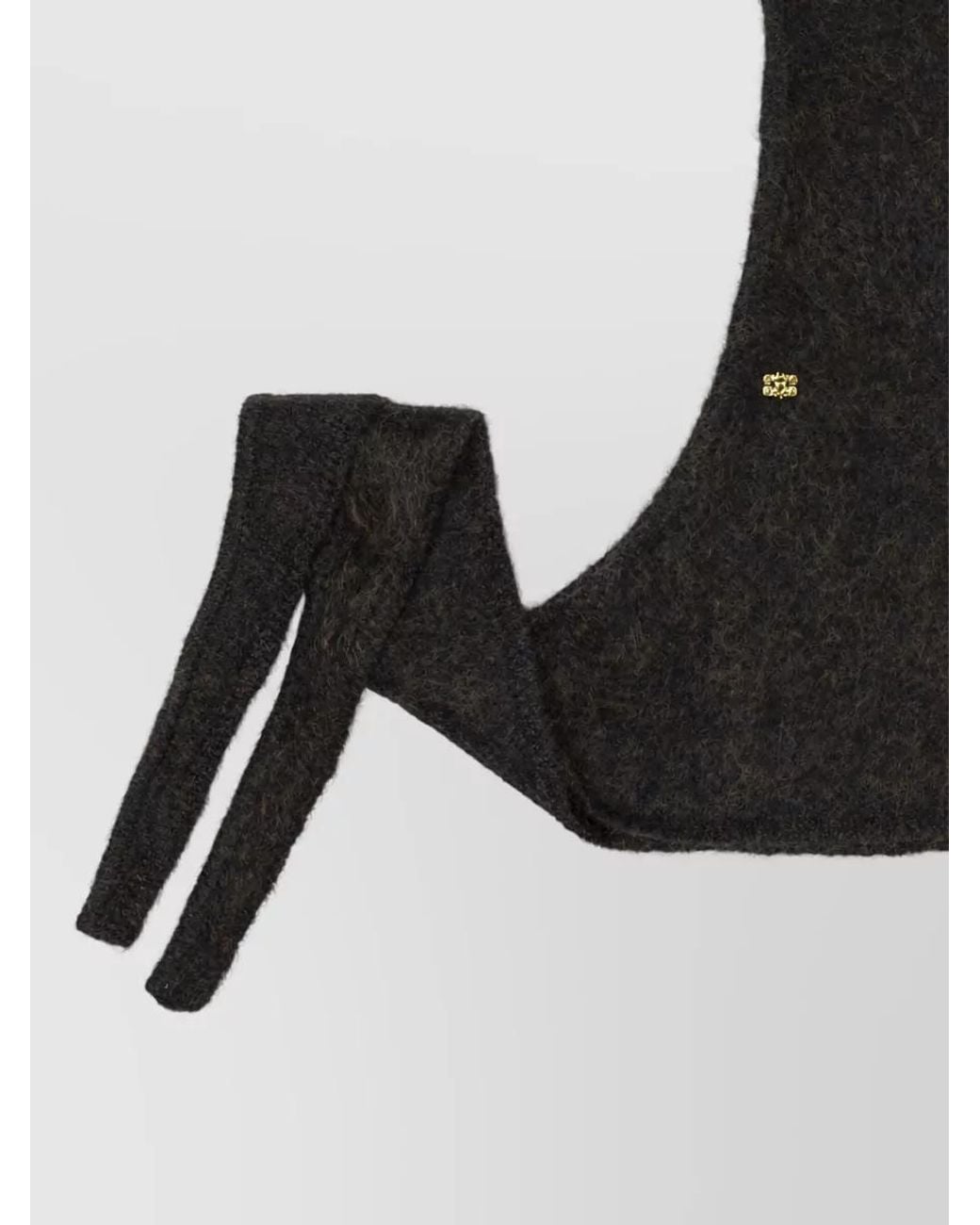 Ganni Black Mohair Balaclava