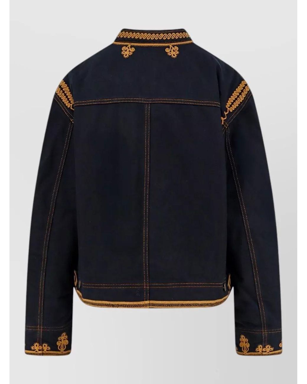 Isabel Marant Blue Cotton Embroidered Single-Breasted Jacket