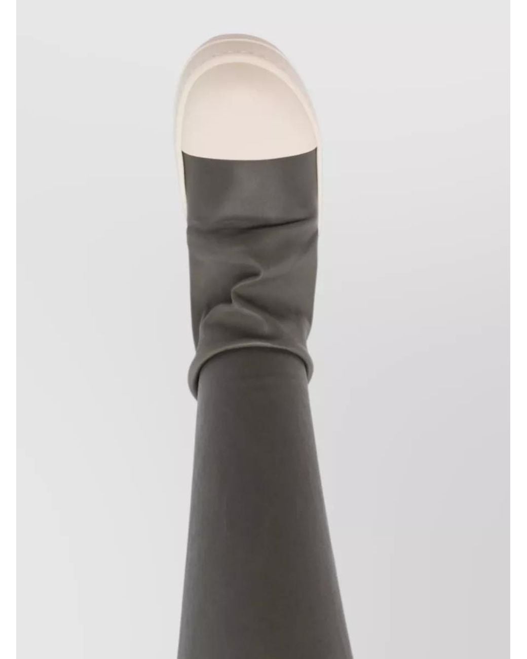 Rick Owens White Leather Over-The-Knee Boots