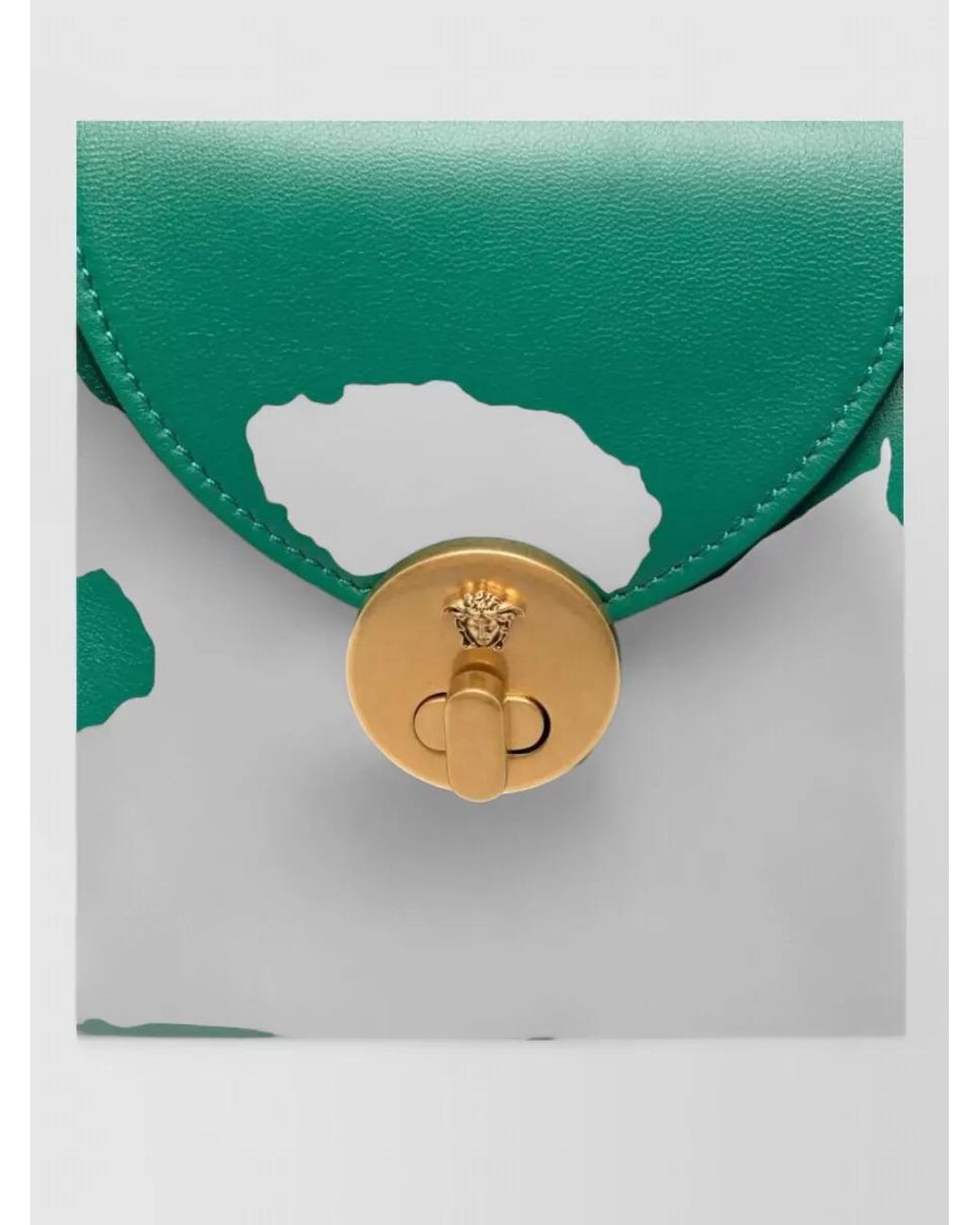 Versace Green Na Lamb Leather Clutch Bag