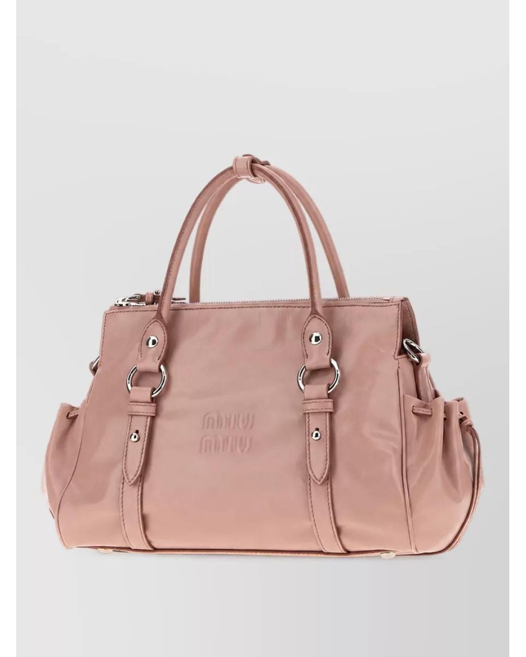 Miu Miu Pink Na Leather Tote Bag