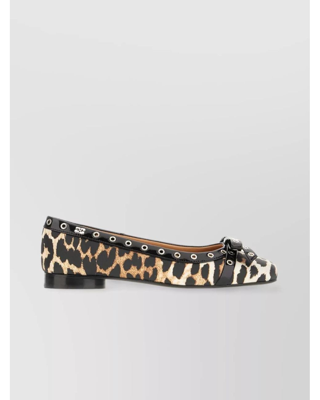 Ganni Metallic Printed Ballerina Shoes