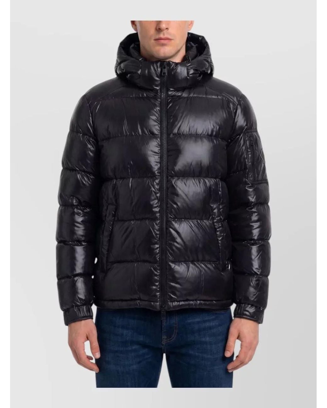 Herno Blue Nylon Quilted Hooded Down Jacket for men
