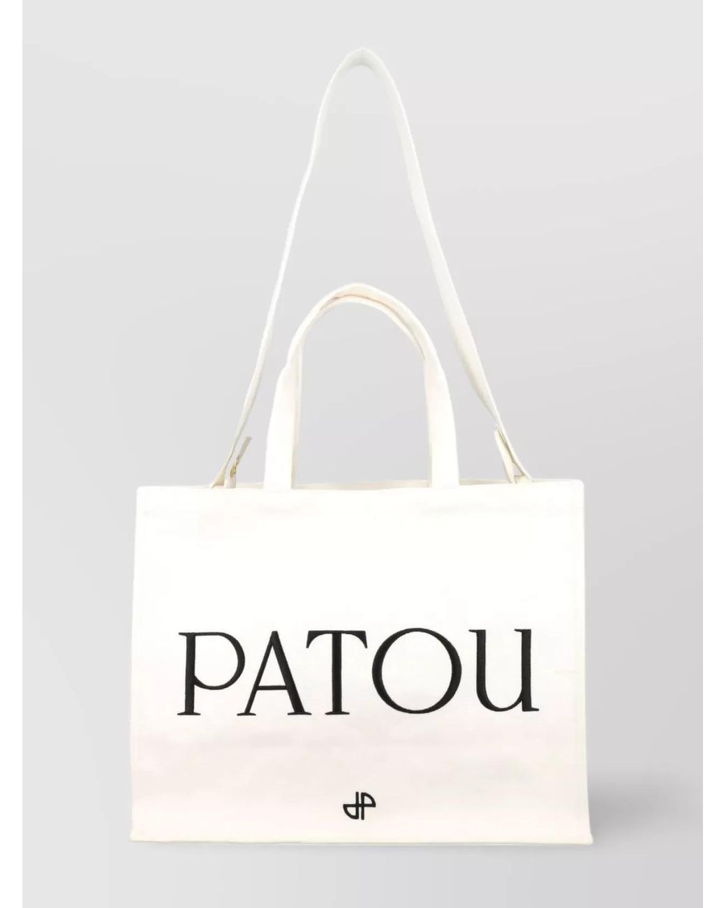 Patou White Large Cotton Tote Bag