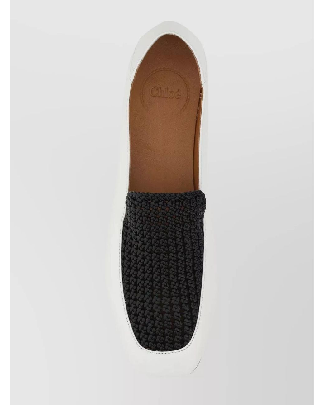 Chloé Gray Leather Two Tone Loafers
