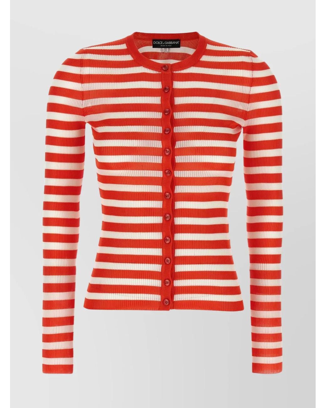 Dolce & Gabbana Red Striped Pattern Cardigan
