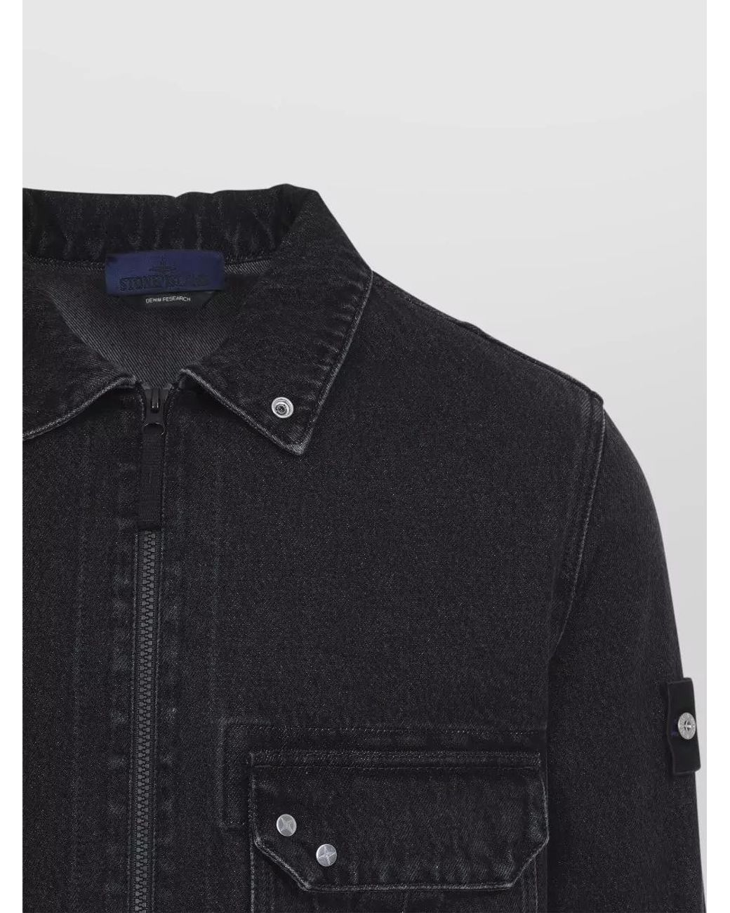 Stone Island Blue Denim Shirt Jacket for men