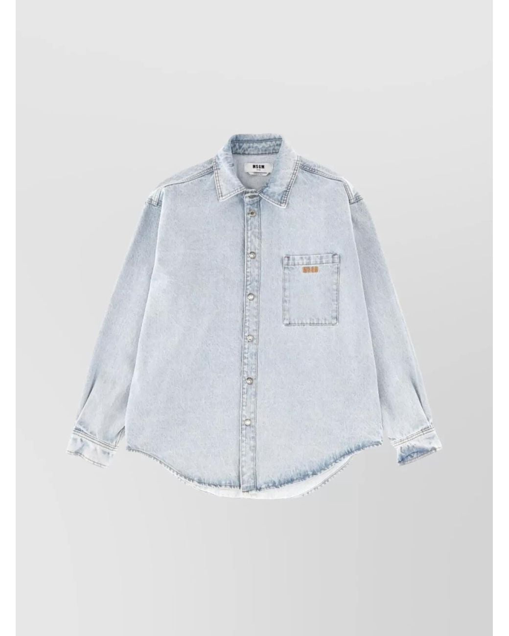 MSGM Blue Regular-Fit Cotton Shirt for men