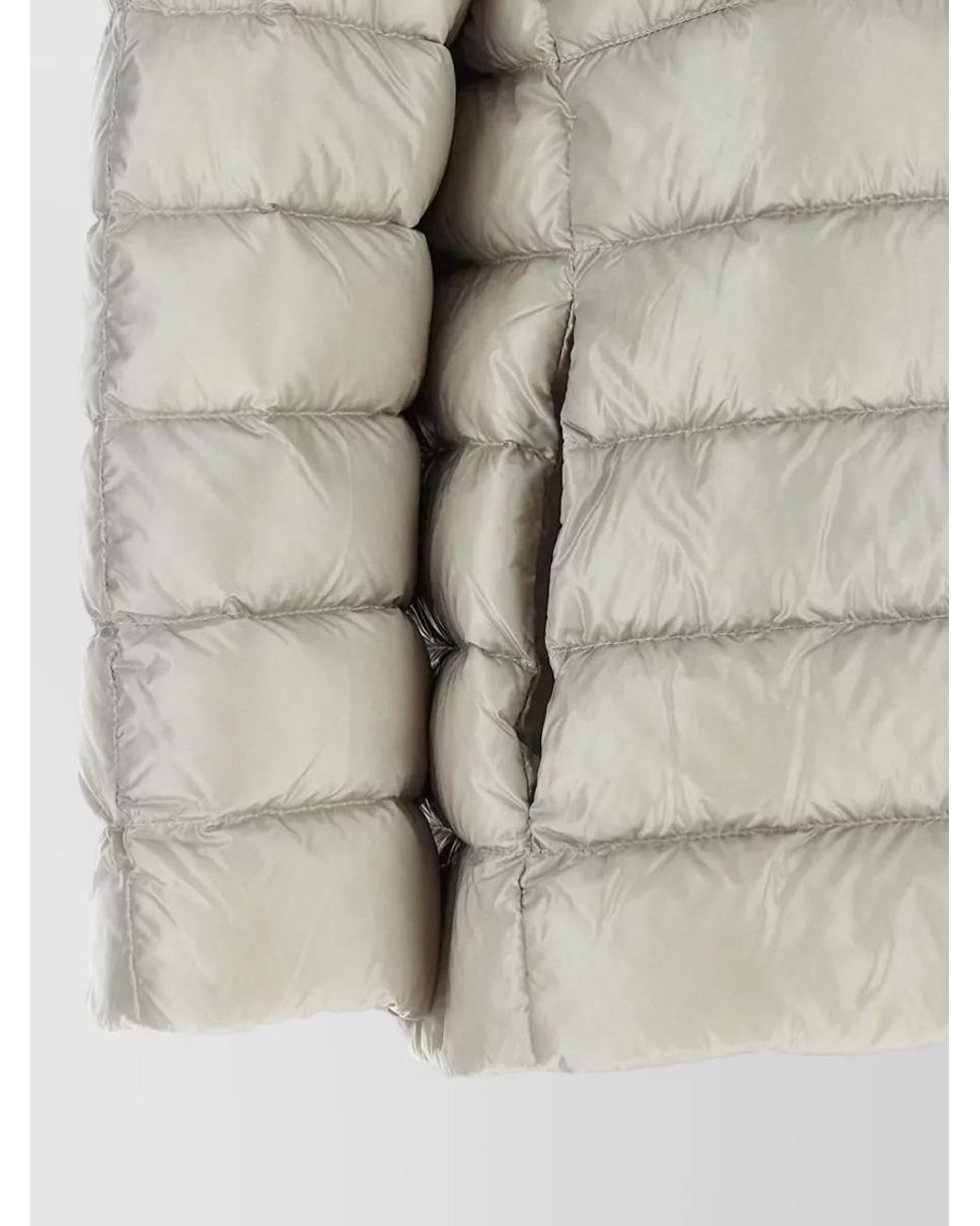 Herno Gray Quilted Hooded Cape