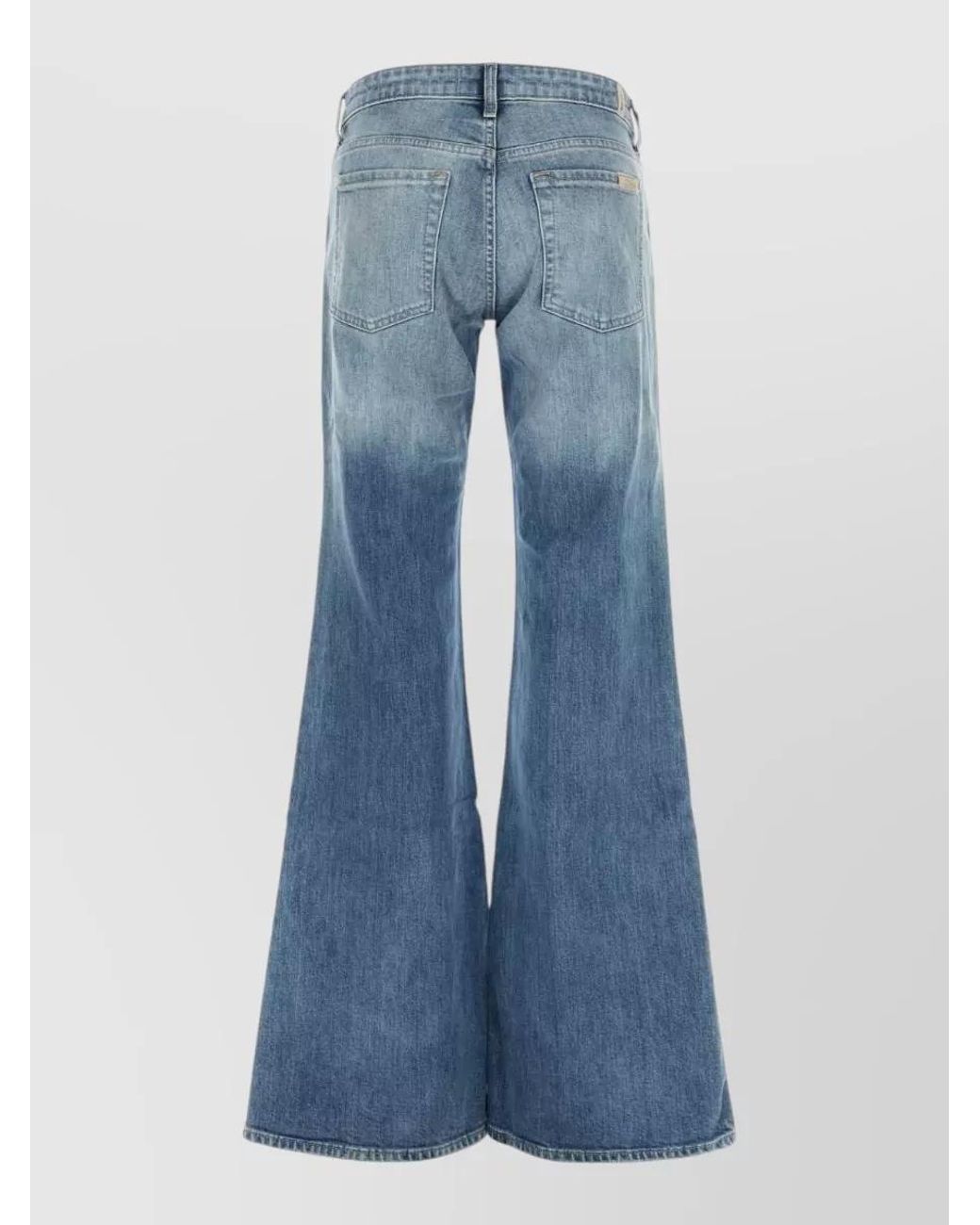 7 For All Mankind Blue Low-Rise Flared Jeans