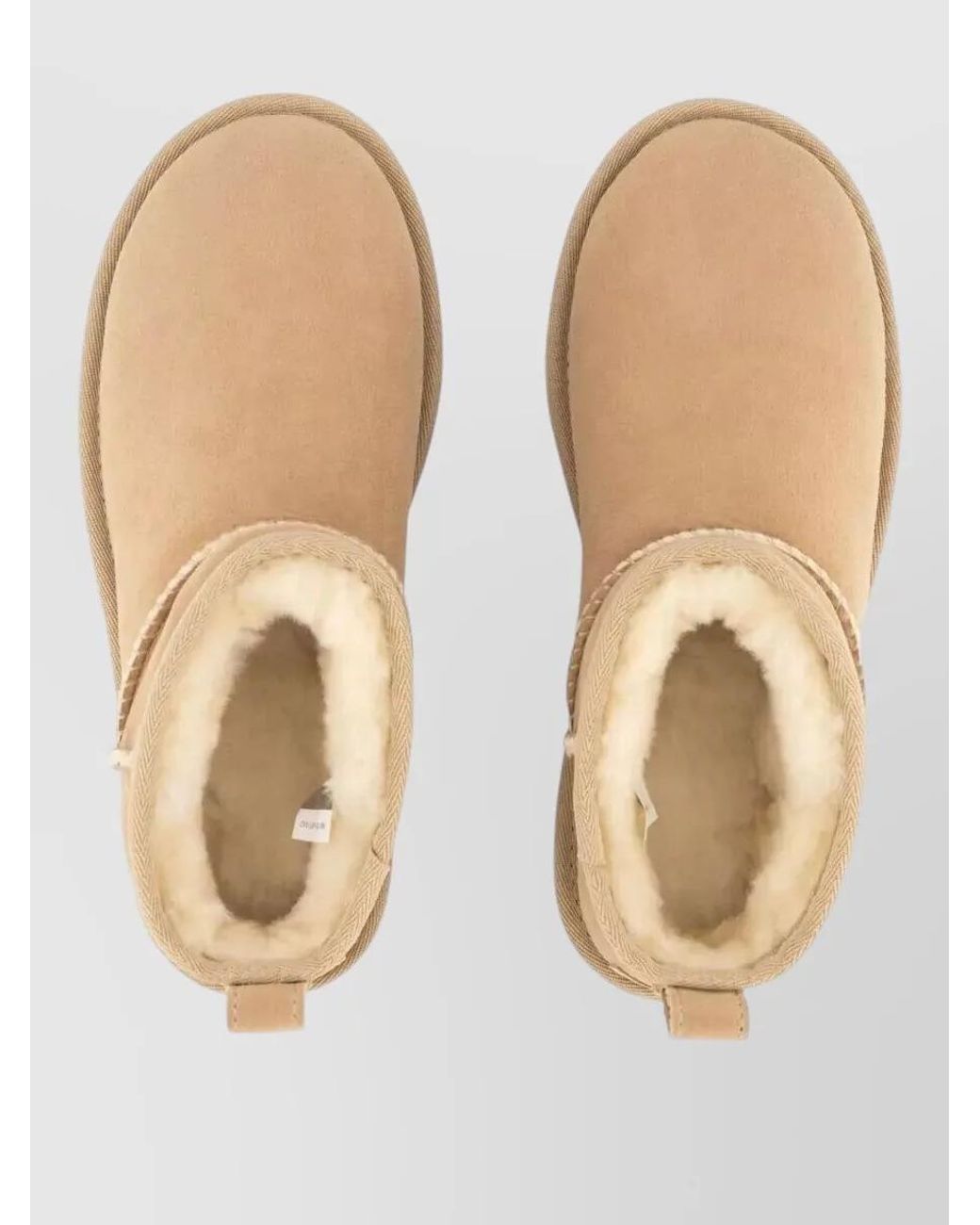 Ugg Natural Suede Leather Classic Ultra Mini Slippers