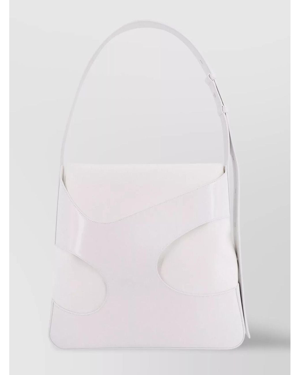 Ferragamo White Leather And Canvas Shoulder Bag With Cut-Out Design for men