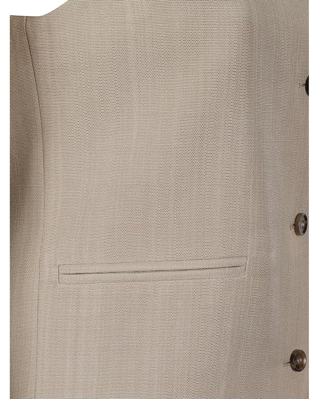 Loulou de Saison Natural High Neck Tailored Vest