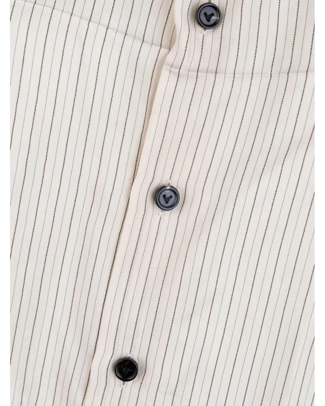 Bottega Veneta Natural Striped Long-Sleeve Shirt