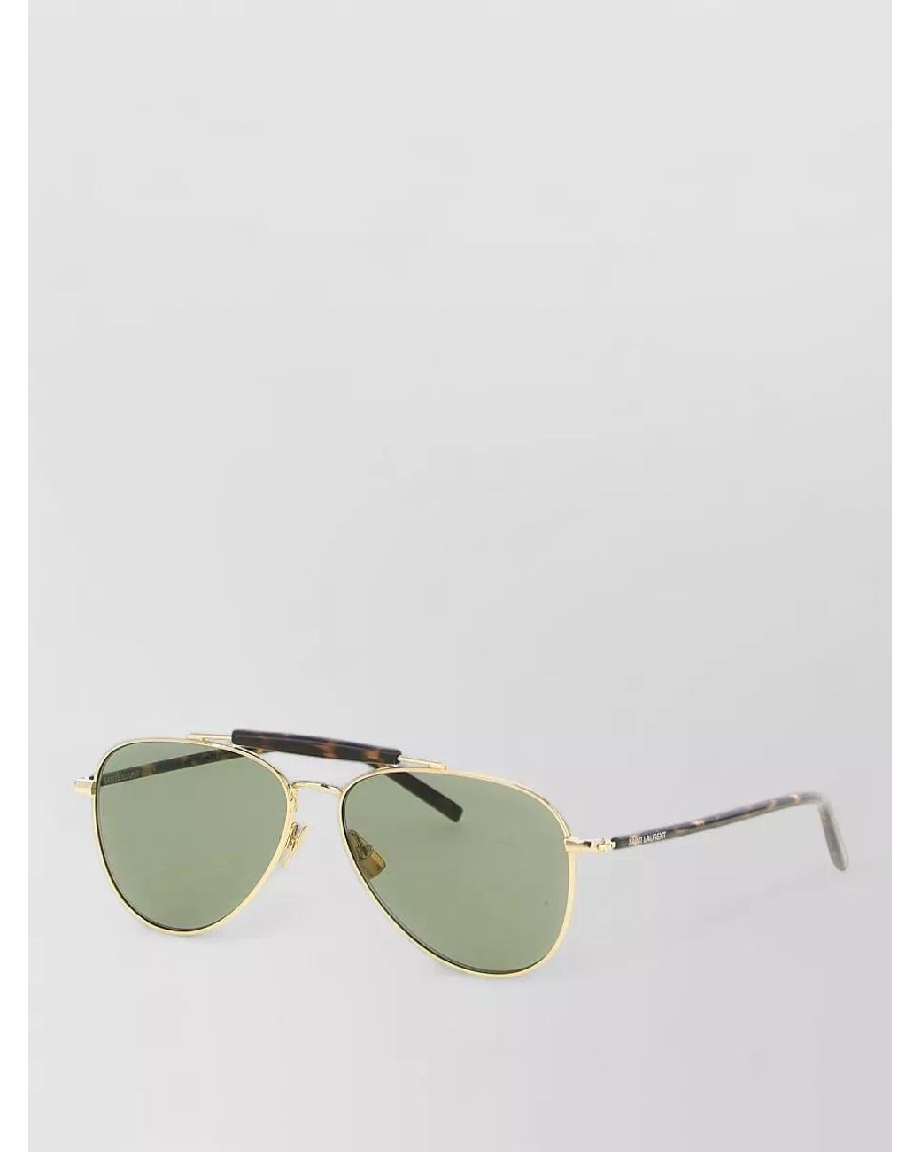 Saint Laurent Green Metal Aviator Sunglasses for men