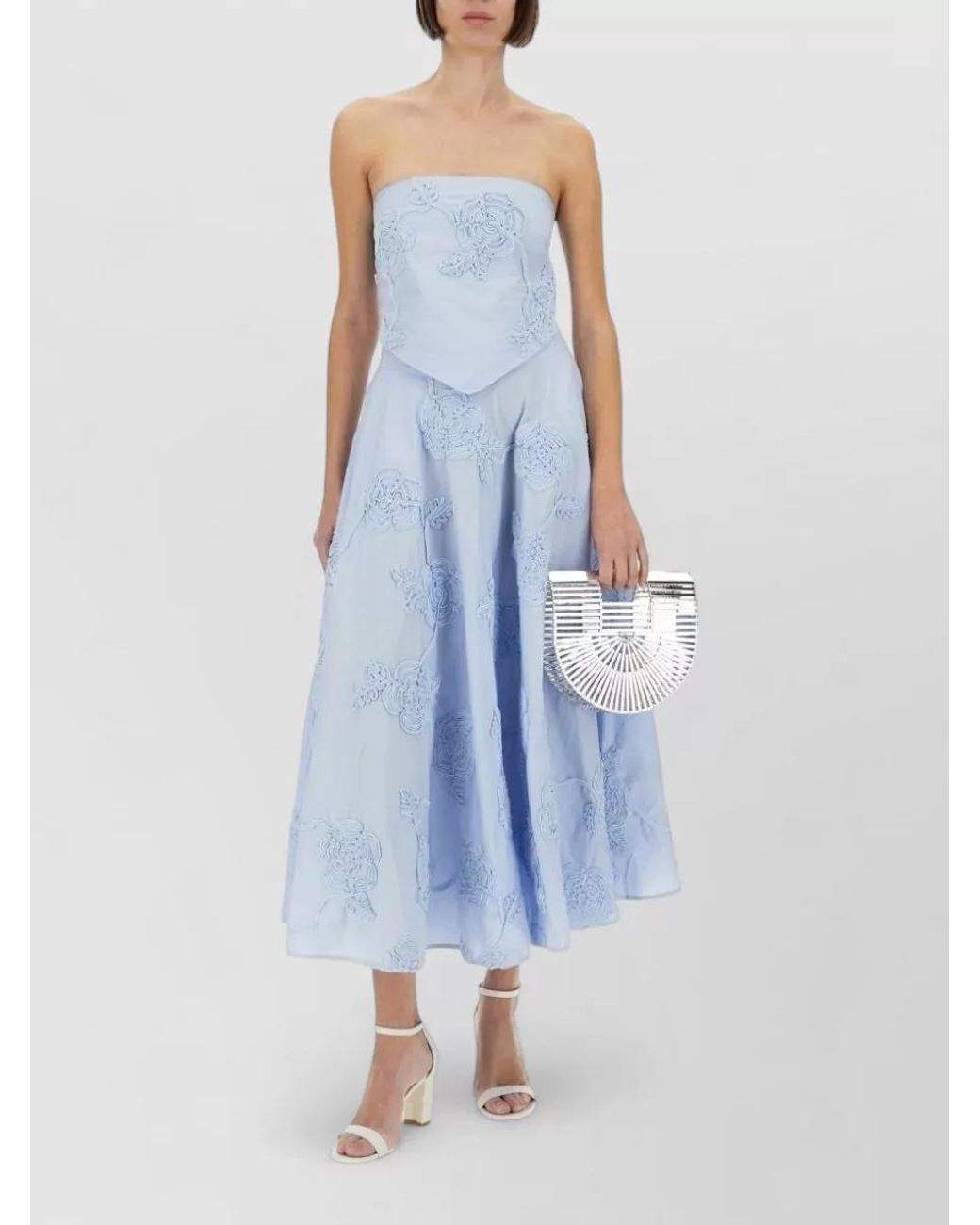 ROTATE BIRGER CHRISTENSEN Blue Floral Maxi Skirt