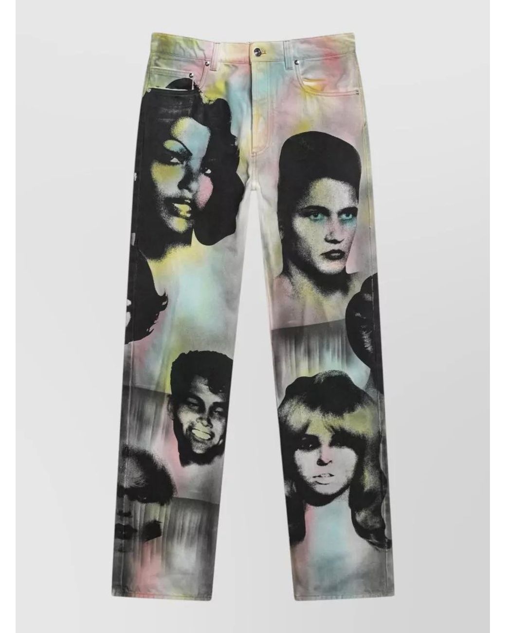 Versace Multicolor Printed Denim Jeans for men