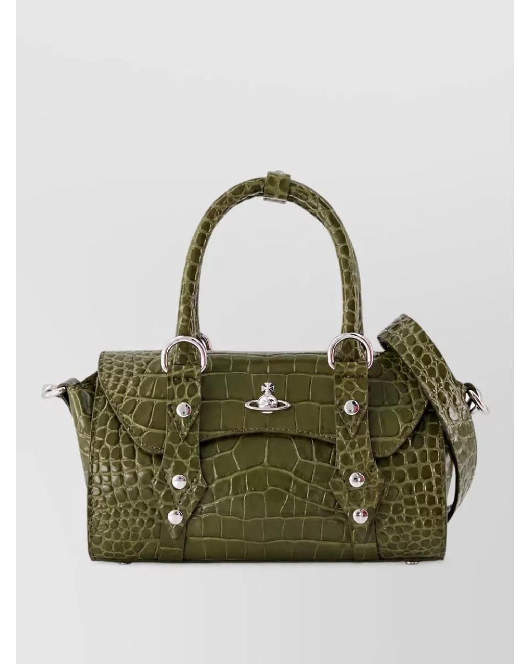 Vivienne Westwood Green Mini Calfskin Leather Crossbody Bag
