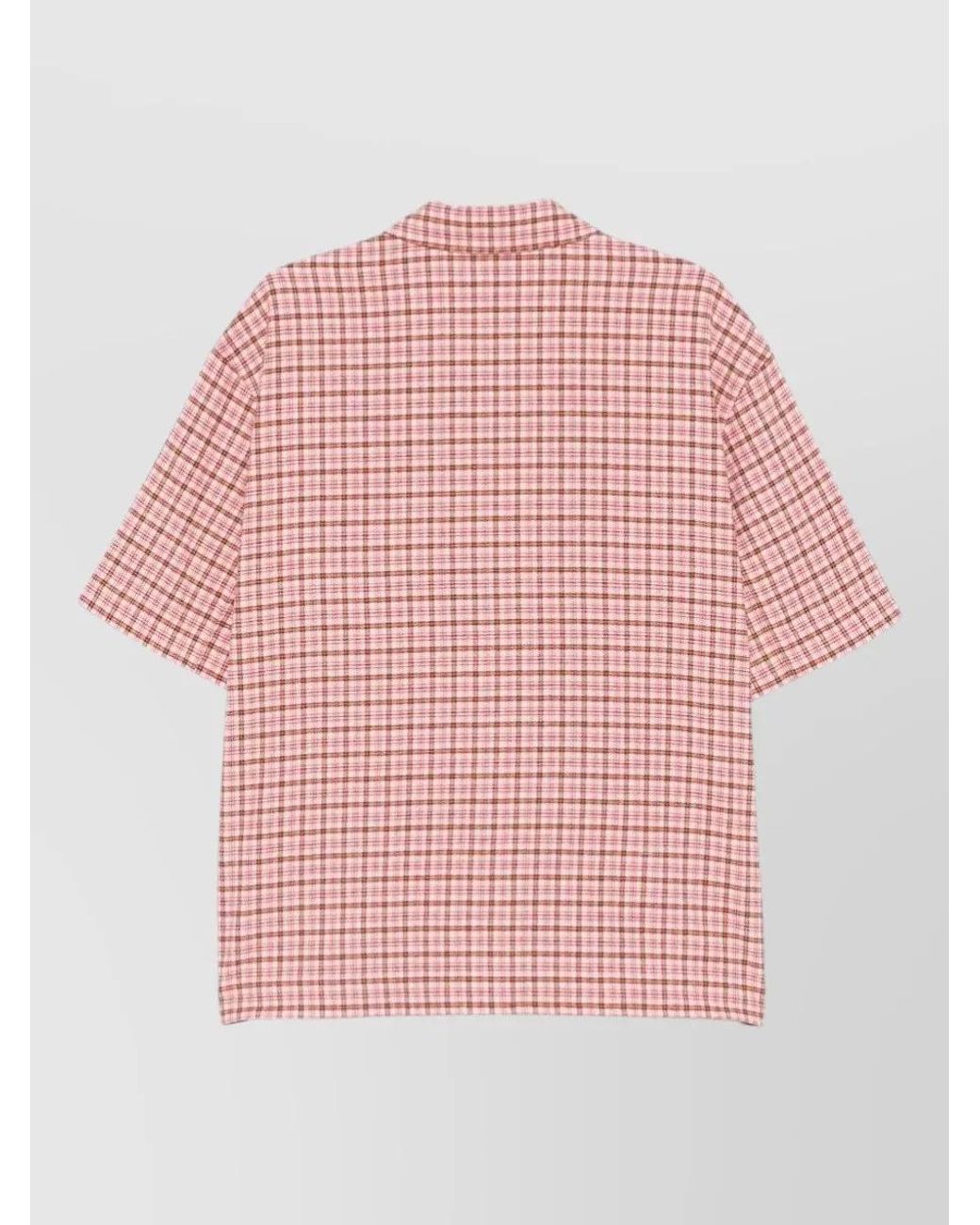 sunflower Pink Checked Short-Sleeve Shirt for men