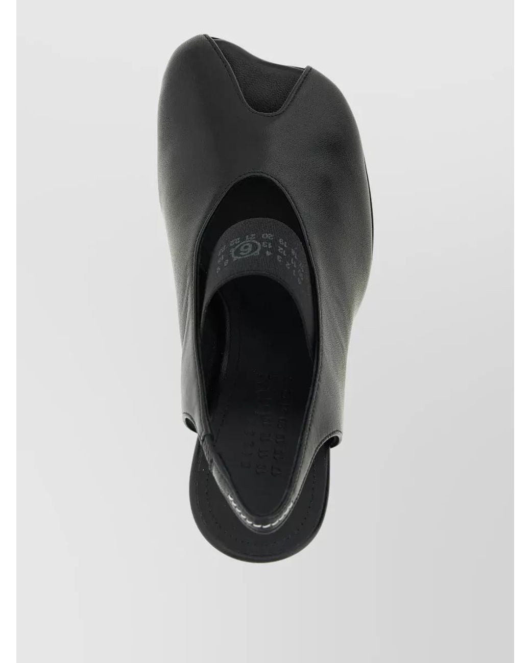MM6 by Maison Margiela Black Leather Slingback Pumps
