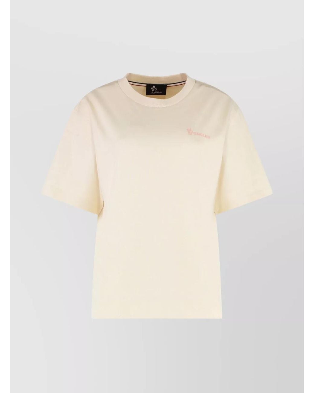 Moncler Natural Cotton Ribbed Crew-Neck T-Shirt