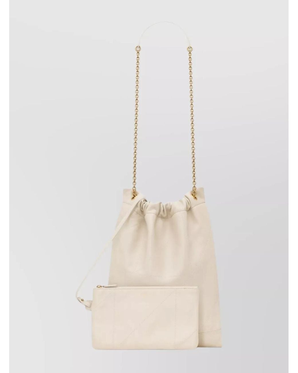 Saint Laurent White Jamie Lamb Leather Shoulder Bag