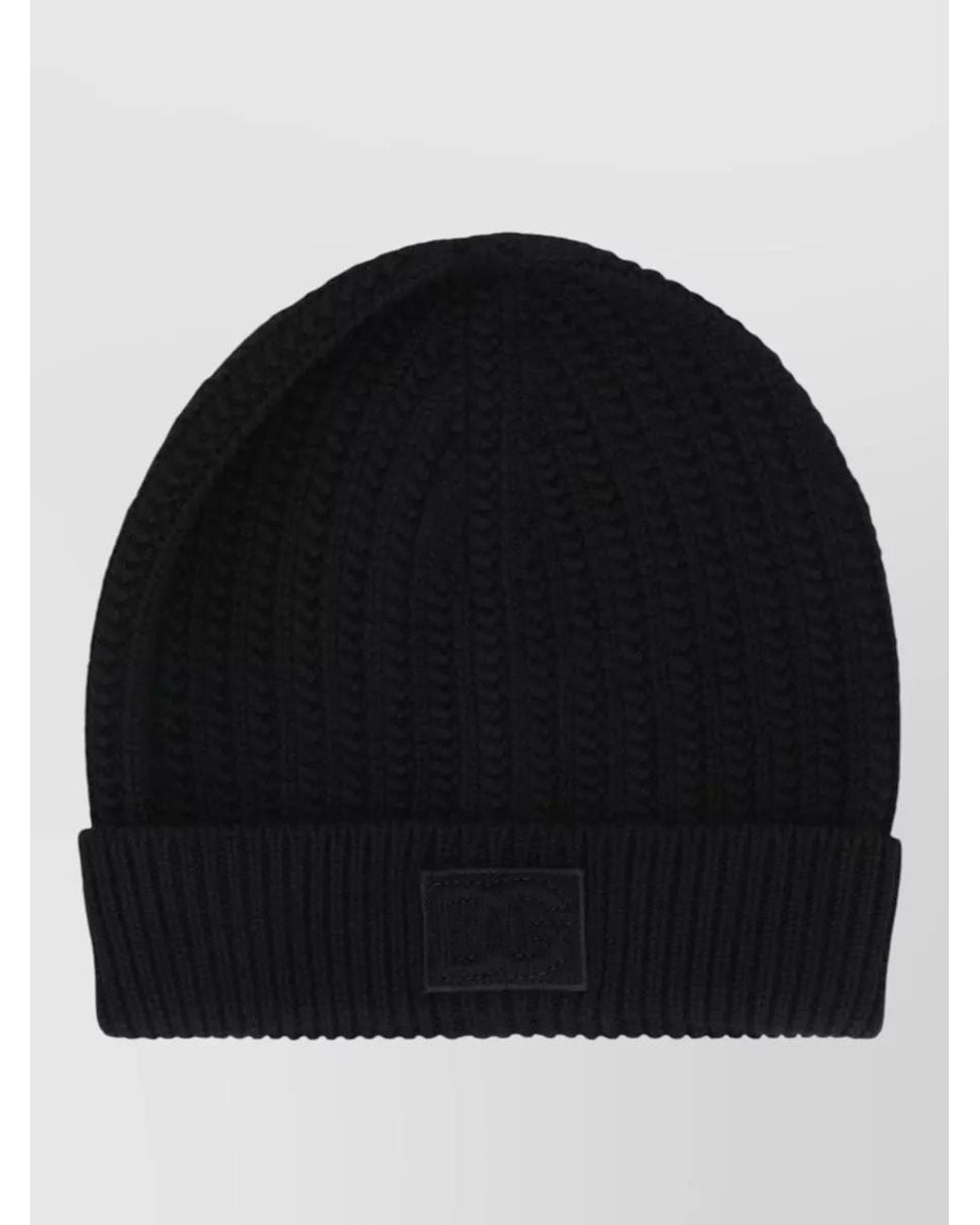 Dolce & Gabbana Black Knit Beanie for men