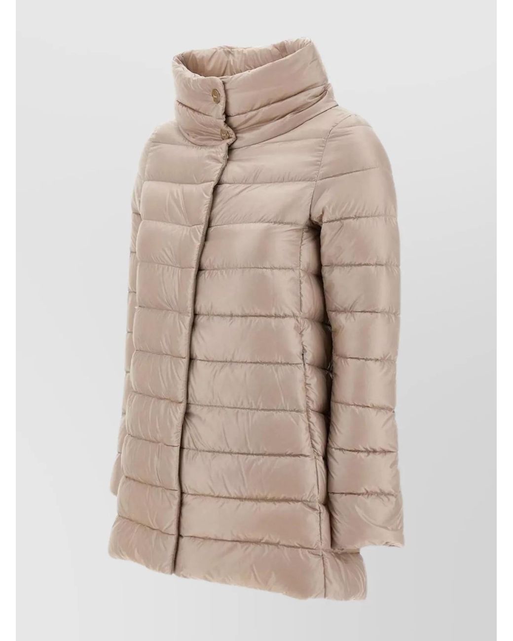 Herno Natural Down A-Line Midi Puffer Jacket