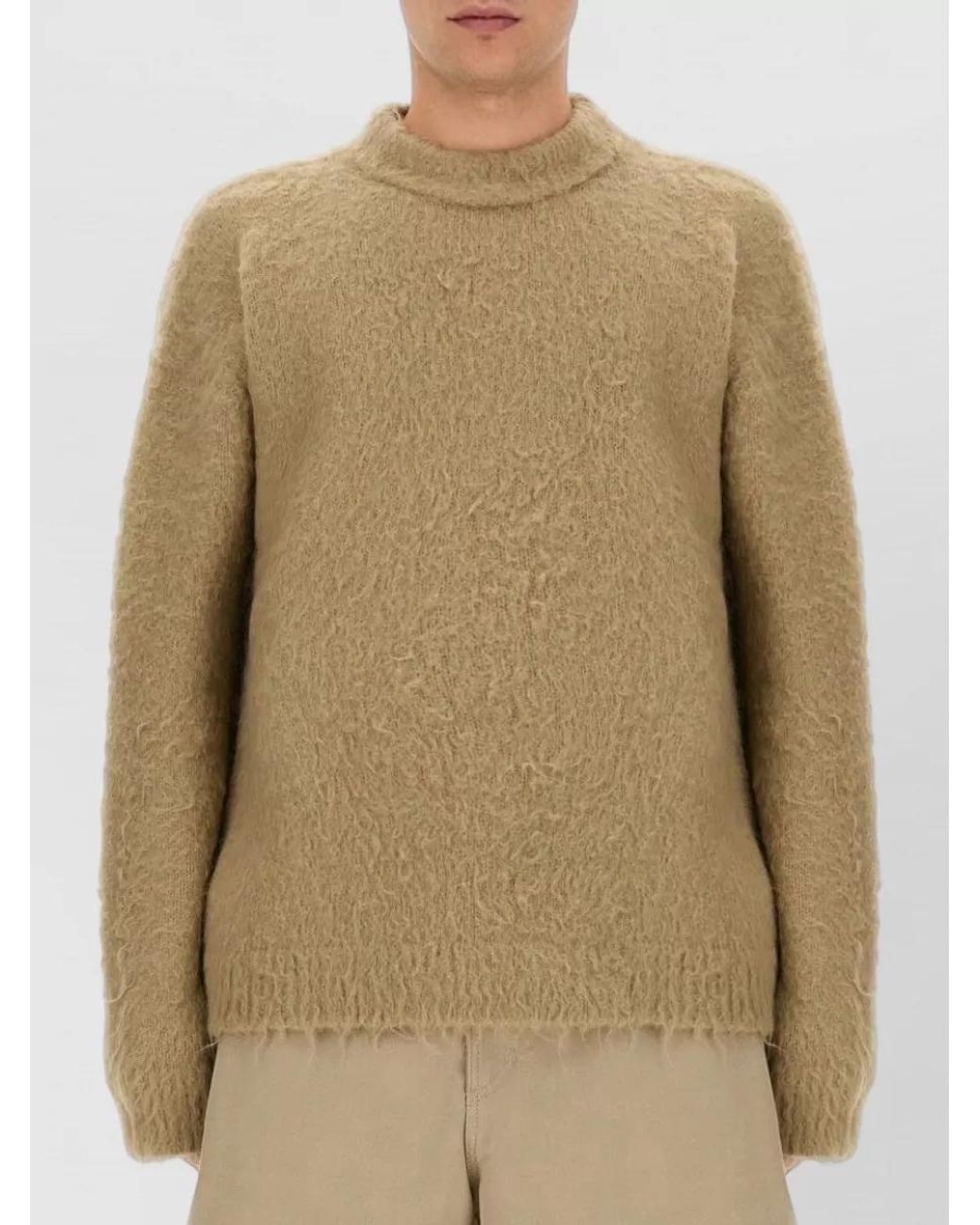 Acne Natural Ribbed Crew Neck Sweater for men