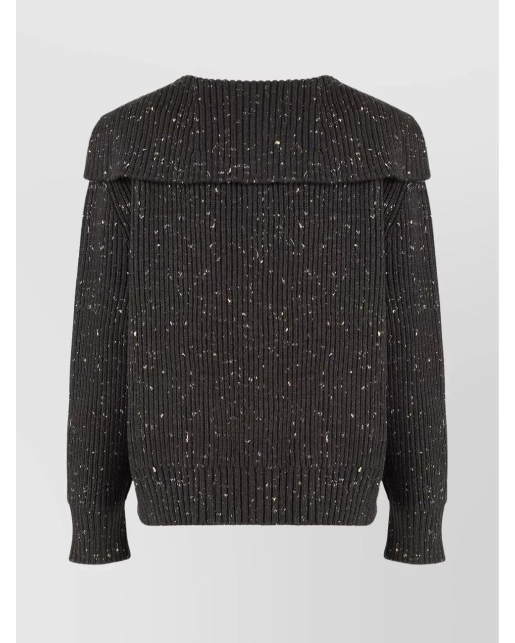 Bottega Veneta Black Ribbed Wool V-Neck Cardigan