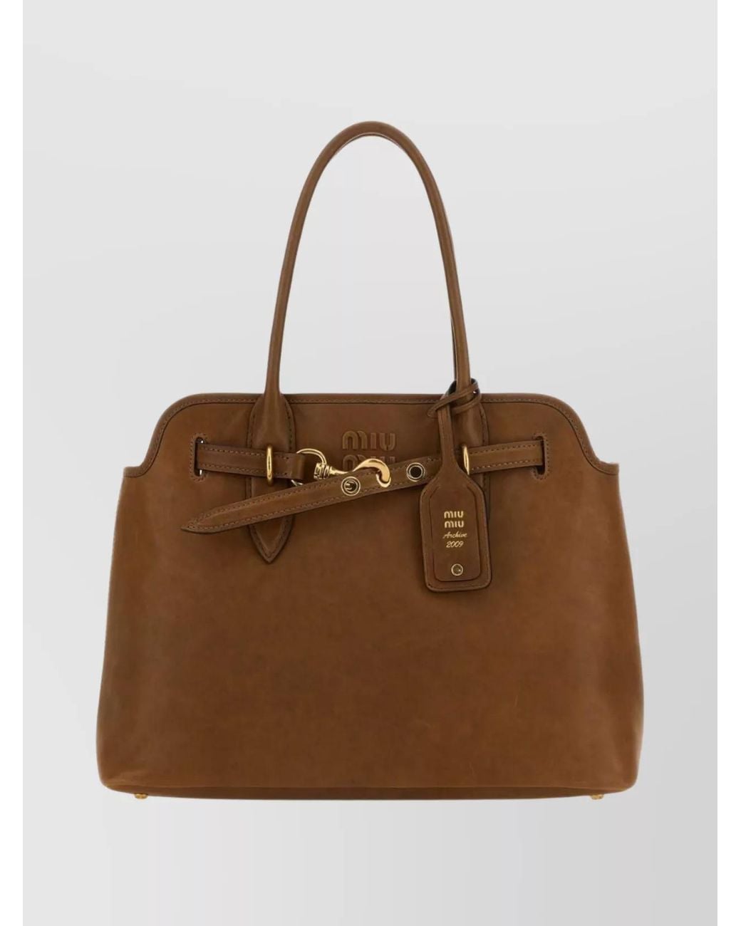 Miu Miu Brown Aventure Leather Shoulder Bag