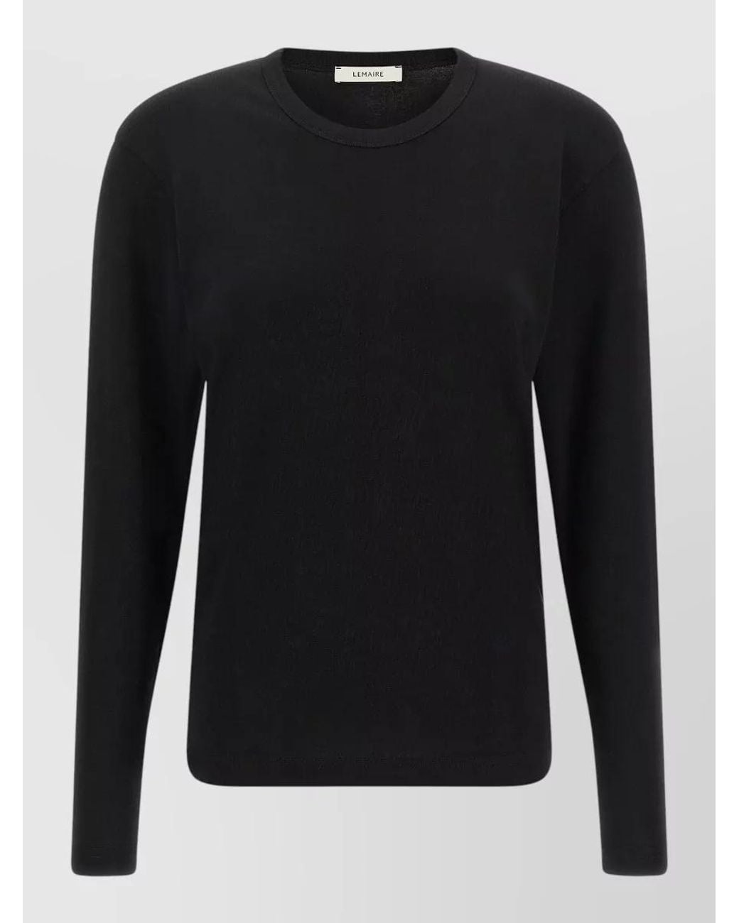 Lemaire Black Cotton Ribbed Long-Sleeve T-Shirt