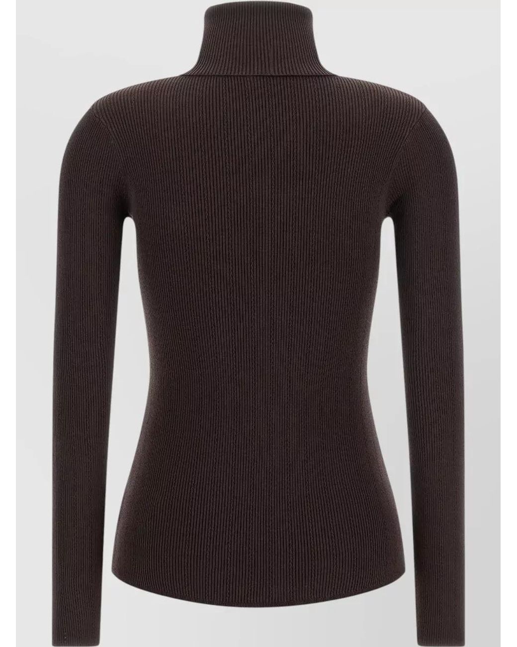 Elisabetta Franchi Black Silk-Blend Ribbed Turtleneck Sweater