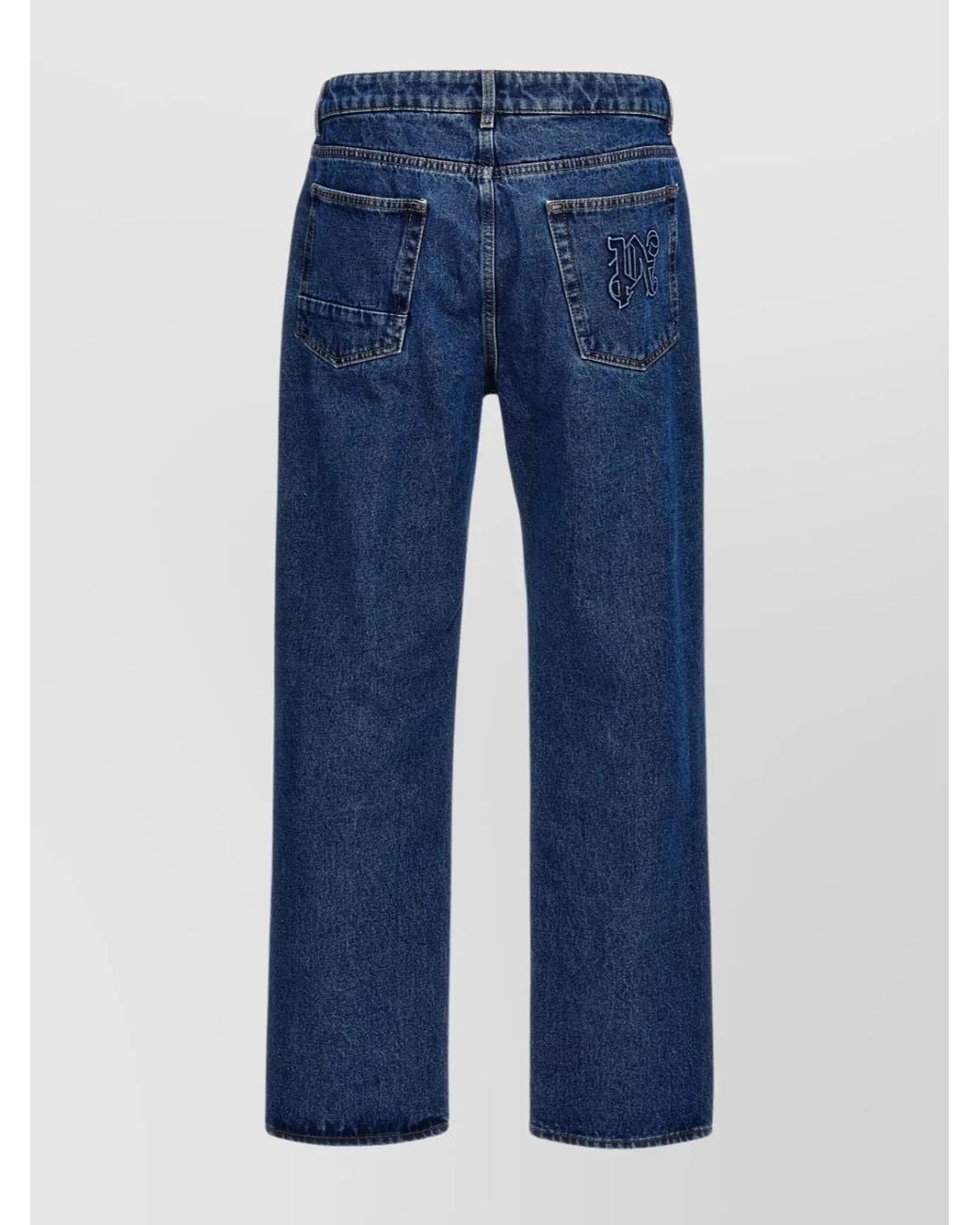 Palm Angels Blue Denim Straight-Leg Jeans for men