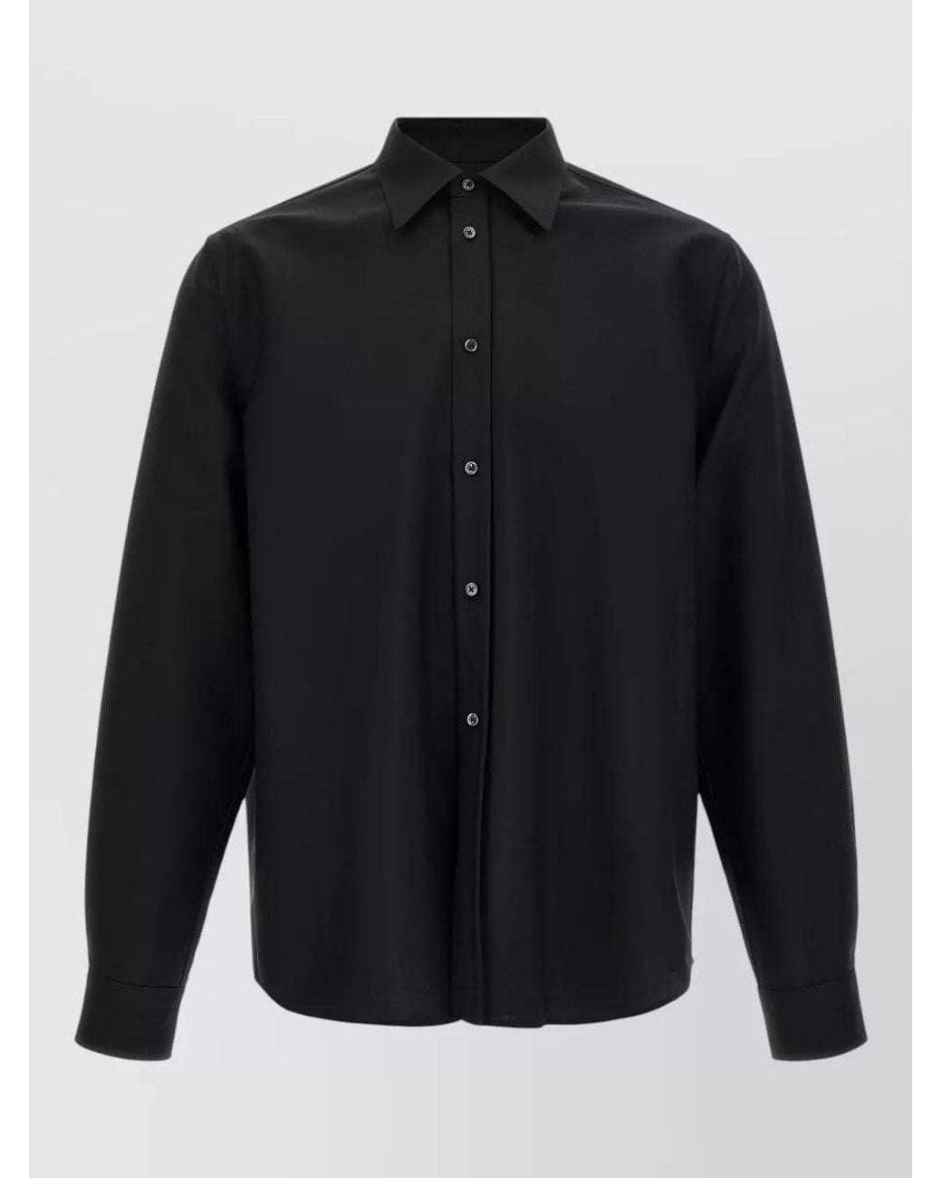 Jil Sander Black Wool Mohair Long-Sleeve Shirt for men