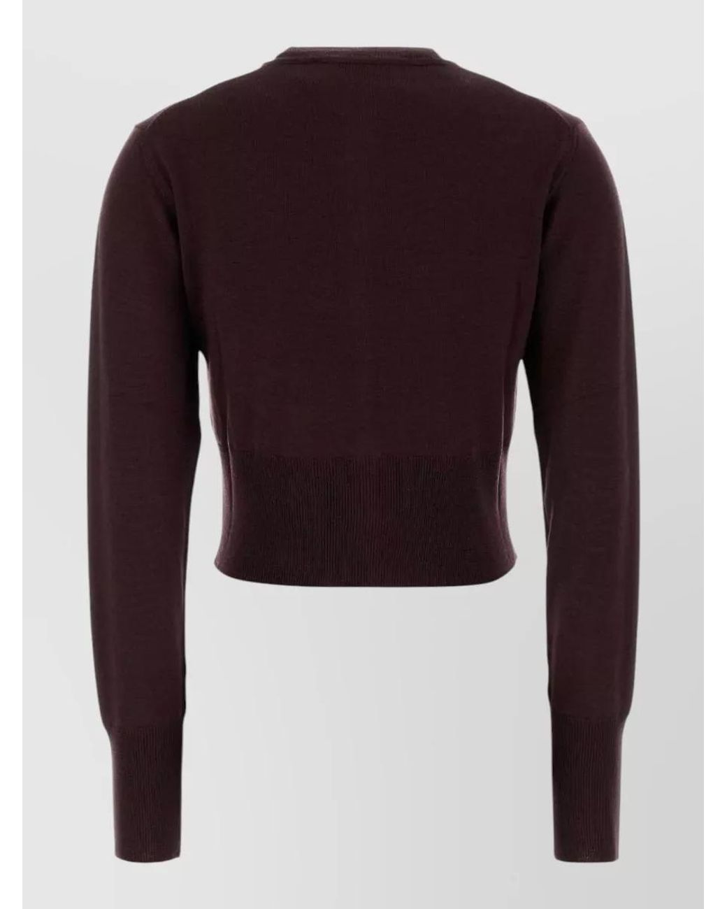Vivienne Westwood Red Silk Wool Ribbed Cropped Cardigan