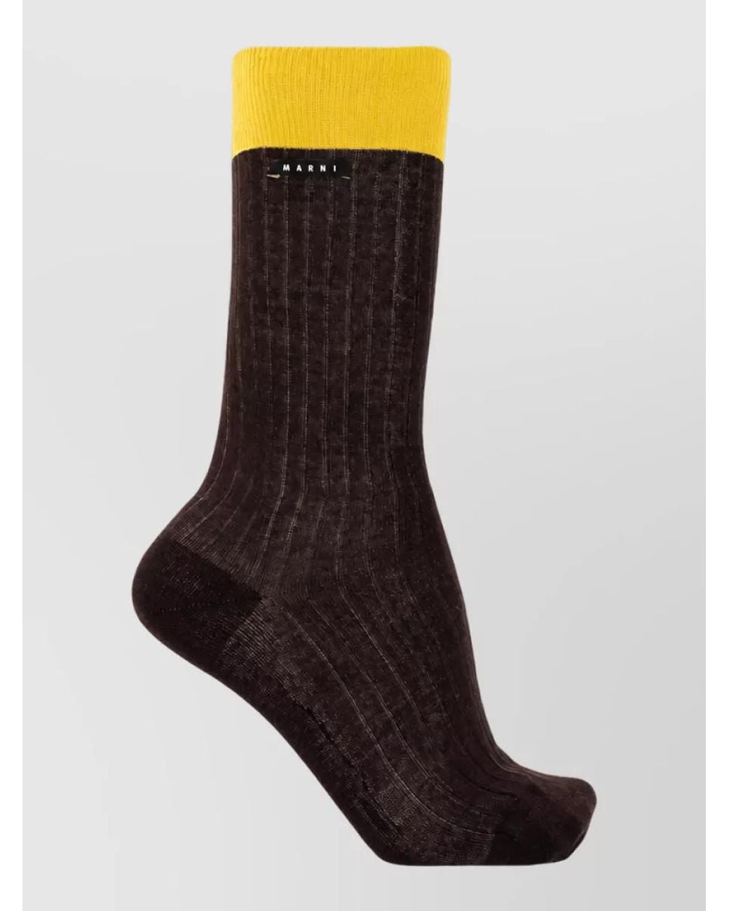 Marni Black Ribbed Cotton Mid-Calf Socks for men