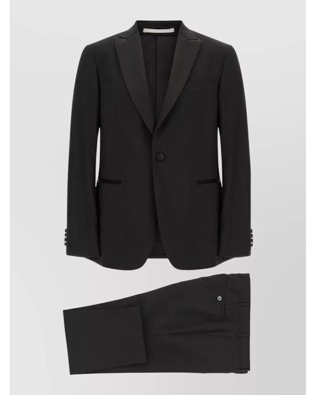 Pal Zileri Black Wool Straight-Leg Tailored Trousers for men