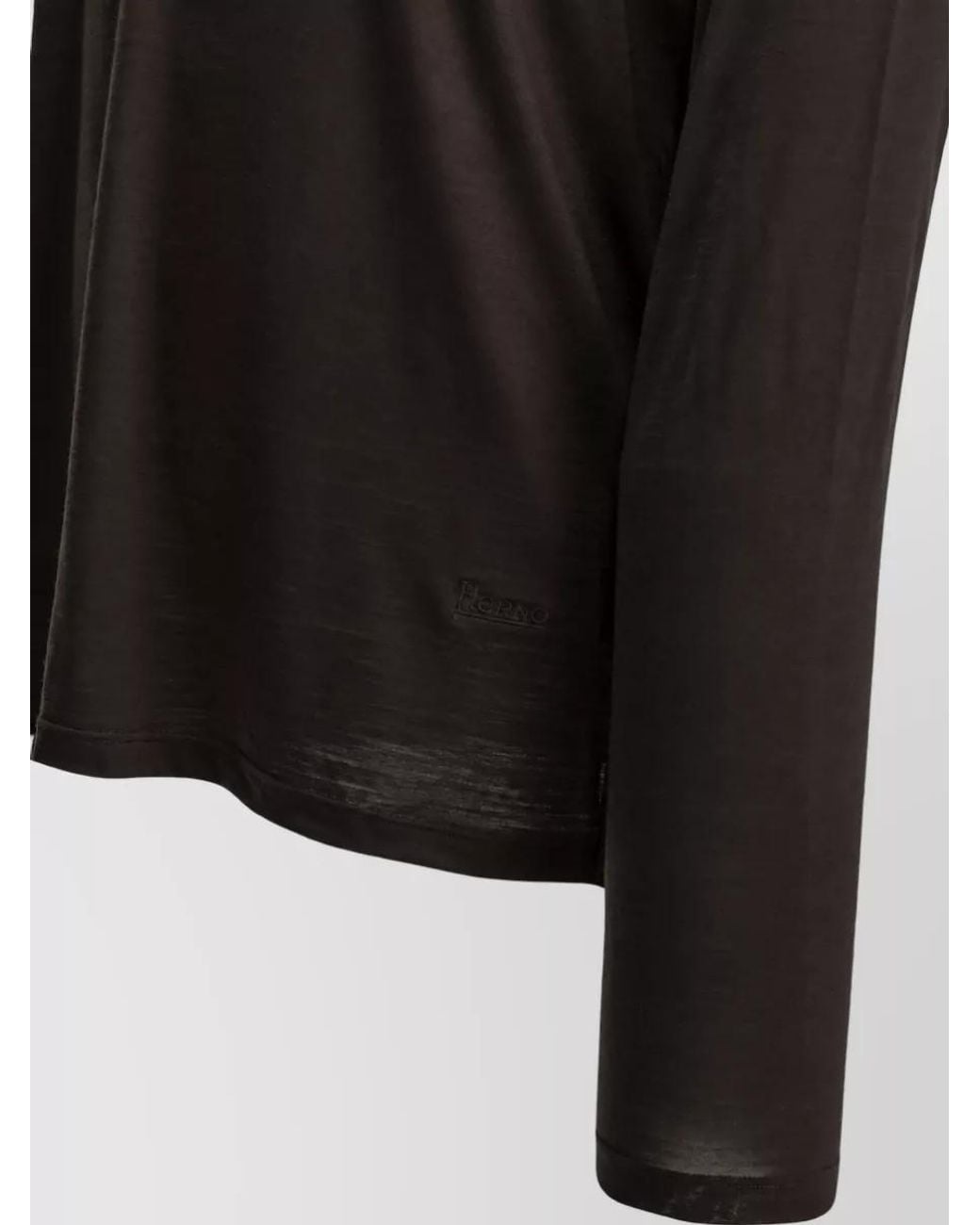 Herno Black Wool Round-Neck T-Shirt for men