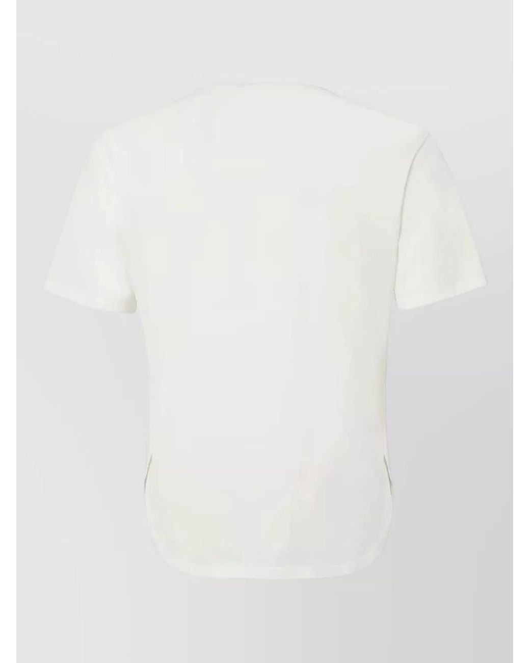 Fendi White Cotton Printed V-Neck Short-Sleeve T-Shirt