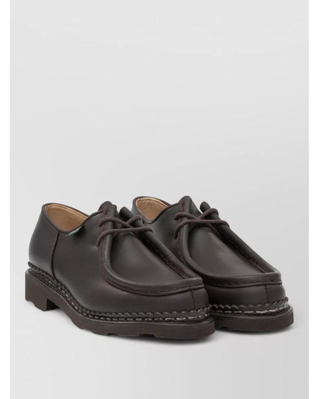 Paraboot Black Leather Lace-Up Loafers for men