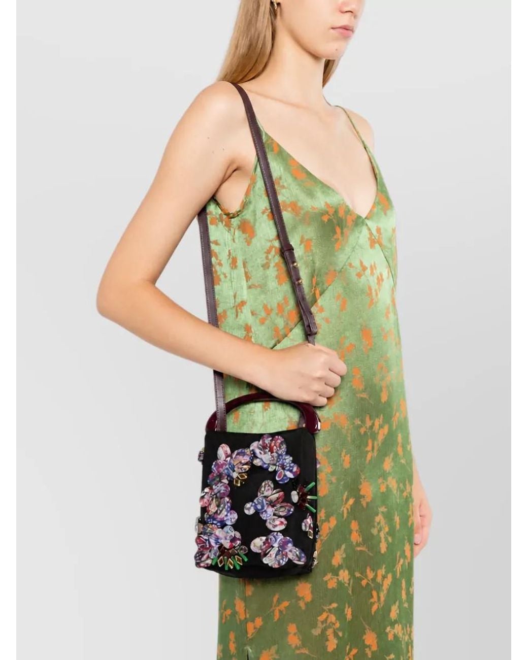 Dries Van Noten Black Embellished Shoulder Bag