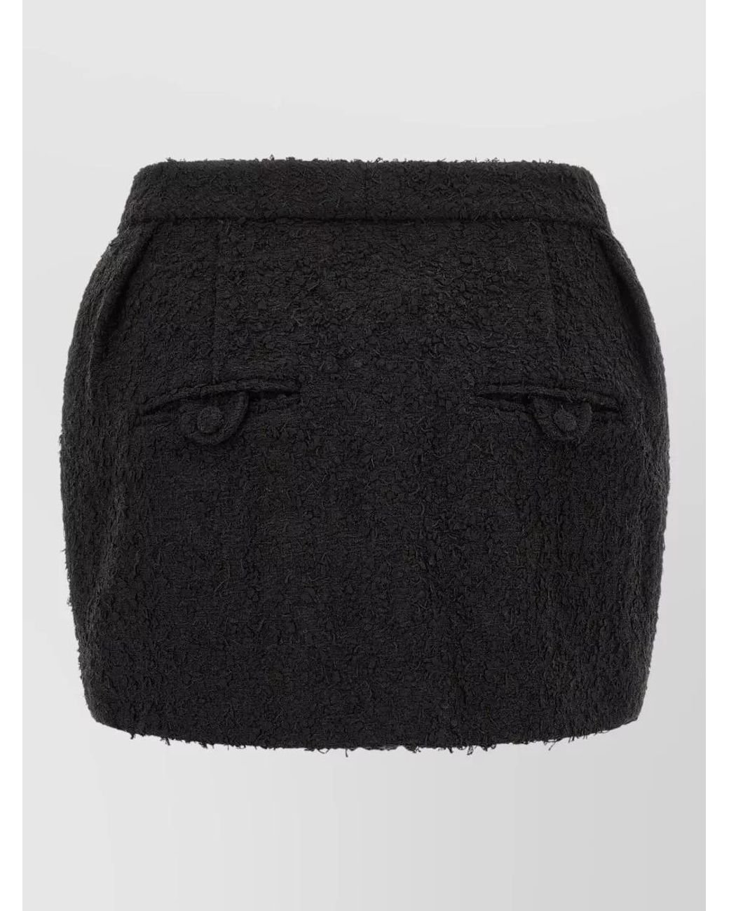 Magda Butrym Black Bouclé High-Rise Mini Skirt