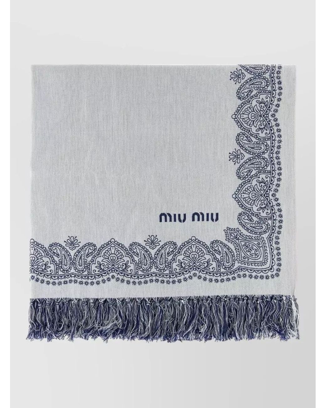 Miu Miu Gray Cotton Beach Towel