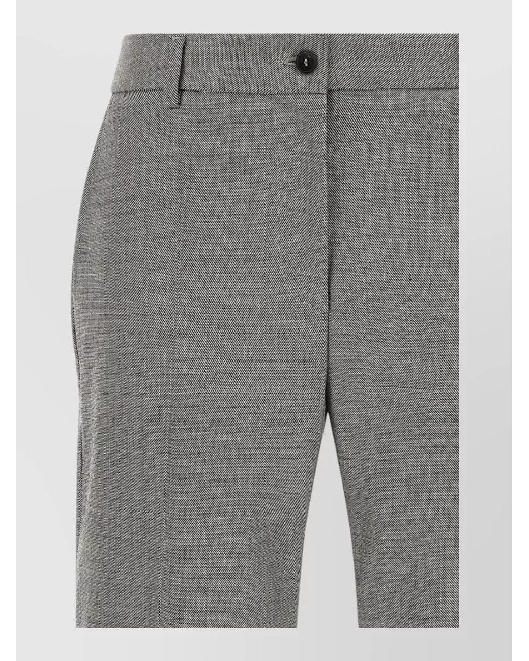 Alberto Biani Gray Wool Wide-Leg Suit Trousers