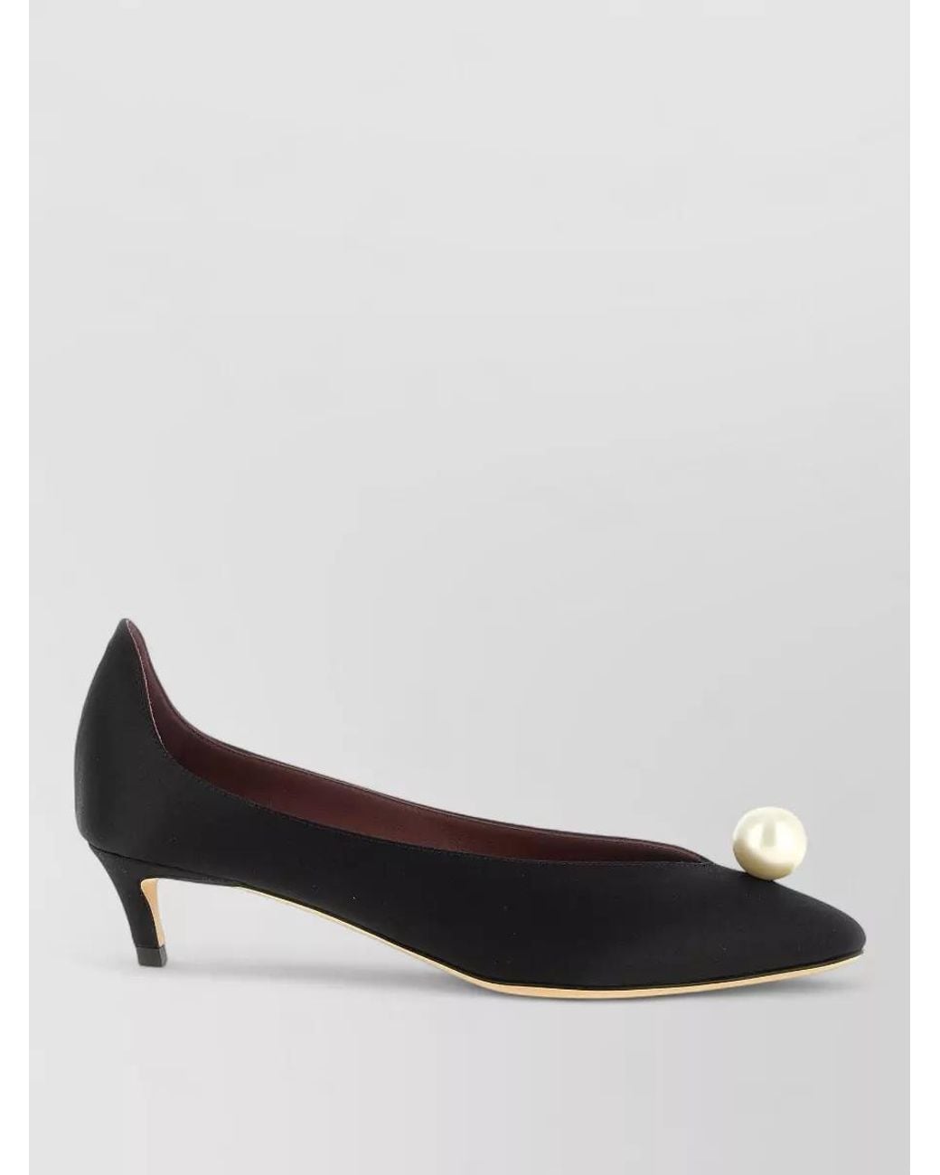 Magda Butrym Multicolor Silk Satin Pearl Kitten Heel Pumps