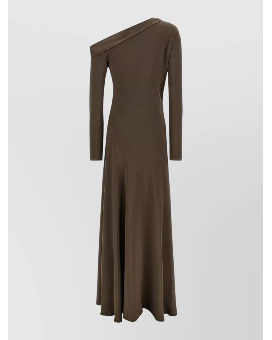 Alberta Ferretti Multicolor One-Shoulder Draped Maxi Dress