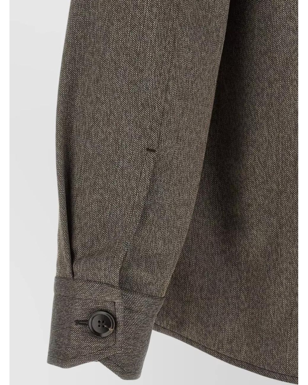Brioni Gray Wool Relaxed-Fit Shirt Jacket for men