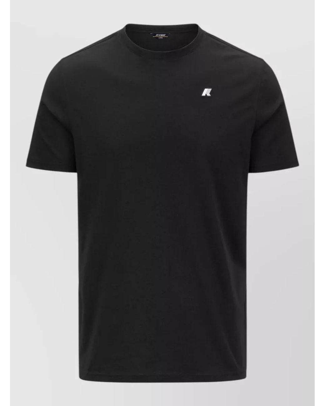 K-Way Black Cotton Slim-Fit Short-Sleeve T-Shirt for men