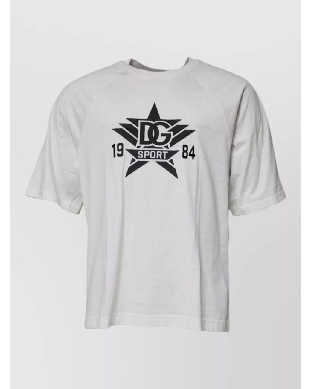 Dolce & Gabbana Gray Cotton Graphic Short Sleeve T-Shirt for men